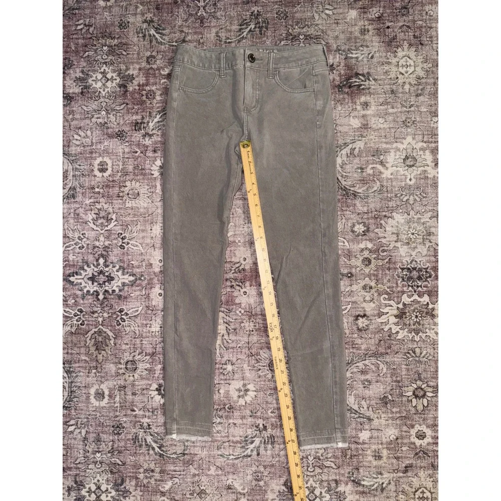 American Eagle 360 Super Stretch Jegging Gray Skinny Jeans Raw Hem Size 4 Reg